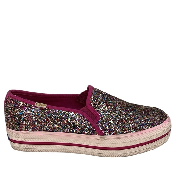 Kate Spade x Keds Shoes Colorful Glitter Slip-On Sneakers Size 5 - Picture 6 of 11